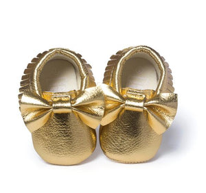 Mindful Yard Baby First Walkers Bright gold / 11 FREE Baby Bow Moccasins (Limited Edition)