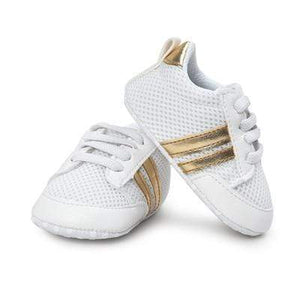 Mindful Yard Baby First Walkers Mesh Gold Stripes / 1 Baby First Walker Shoes - Special Deal