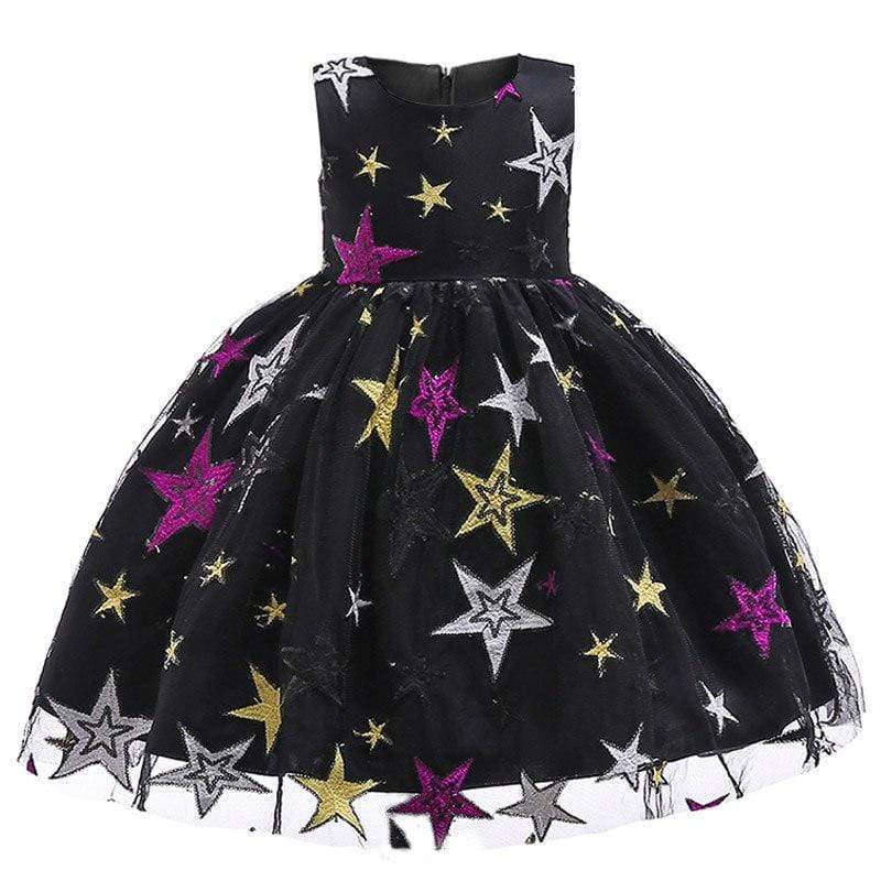 Mindful Yard Baby Girl Dresses Black Stars / 3T Beautiful Princess Girls Dresses