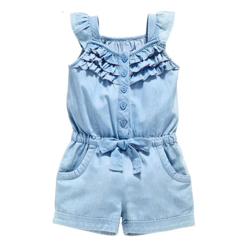 Mindful Yard Baby Girl Dresses Blue / 3T Girl's Beautiful Denim Romper