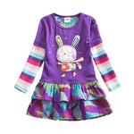 Mindful Yard Baby Girl Dresses COLORFUL PURPLE RABBIT / 2T Fashionable Girls Casual Flower Dresses
