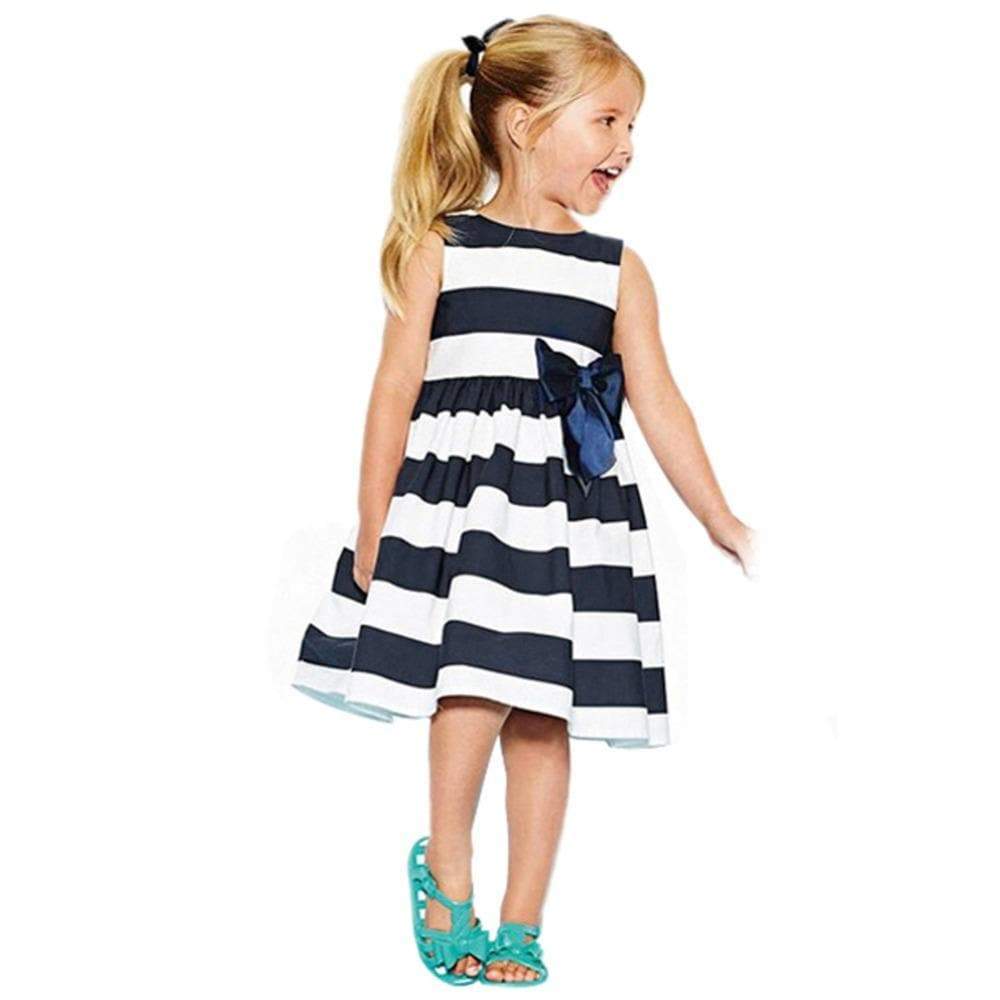 Mindful Yard Baby Girl Dresses Girl's Blue Striped Dress