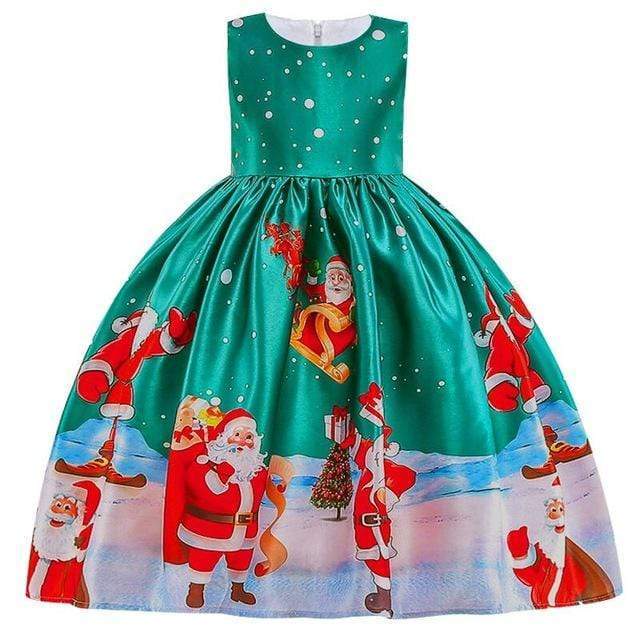 Mindful Yard Baby Girl Dresses Green Santa / 3T Beautiful Princess Girls Dresses