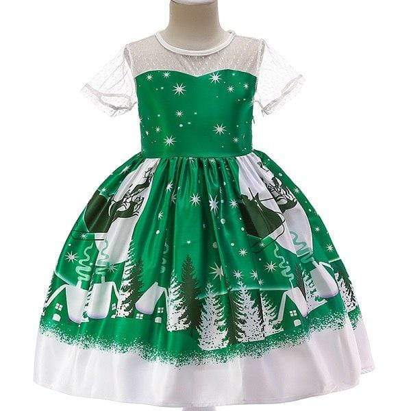 Mindful Yard Baby Girl Dresses Green Snow / 3T Beautiful Princess Girls Dresses