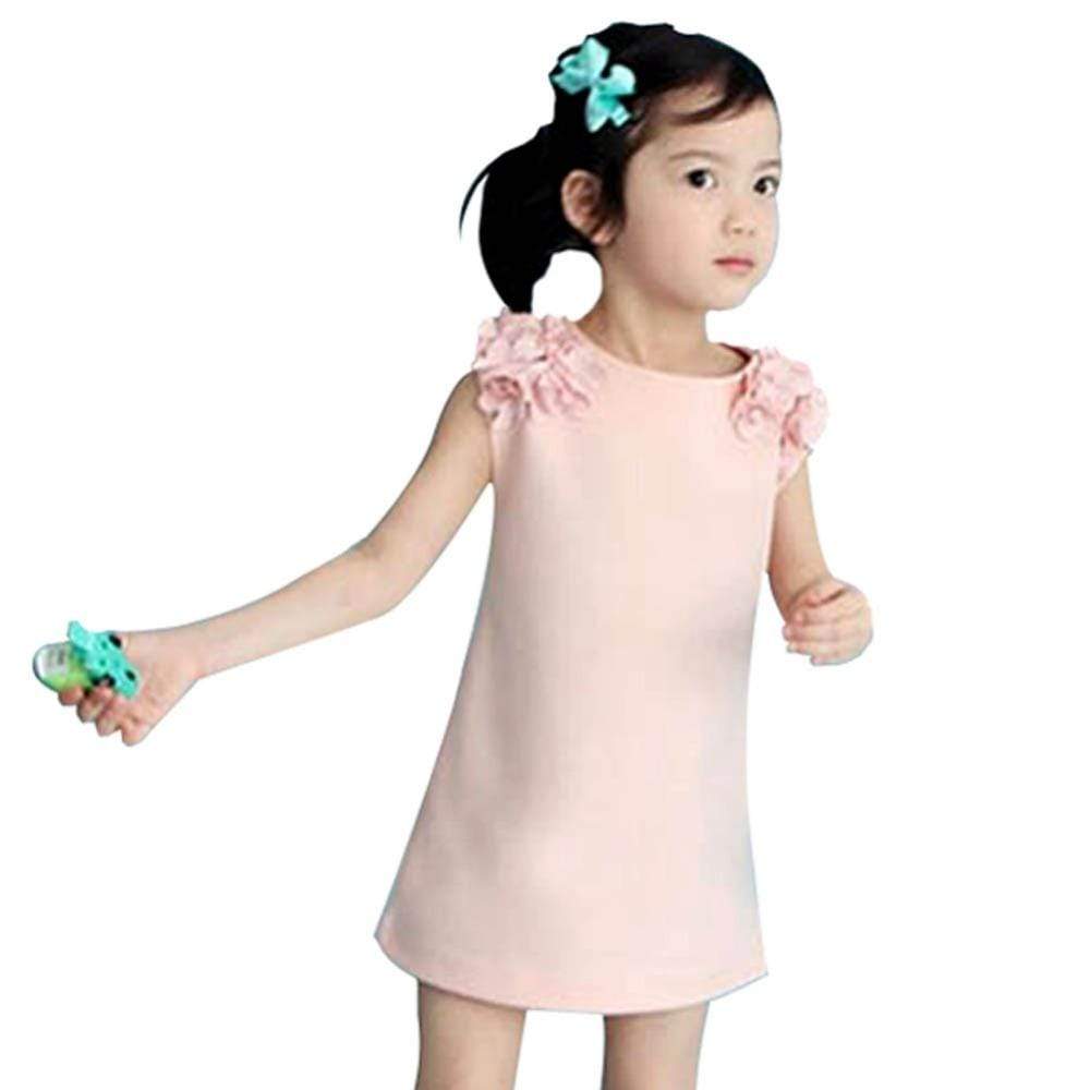 Mindful Yard Baby Girl Dresses Pink / 3T Girl's Sleeveless Flower Dress