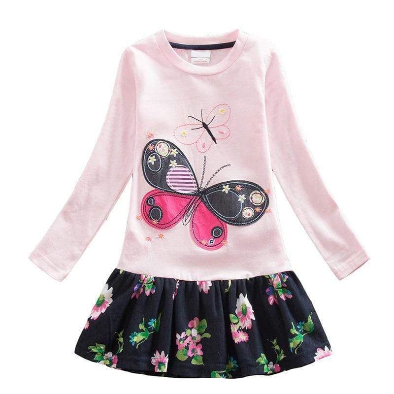 Mindful Yard Baby Girl Dresses PINK BUTTERFLY / 2T Fashionable Girls Casual Flower Dresses