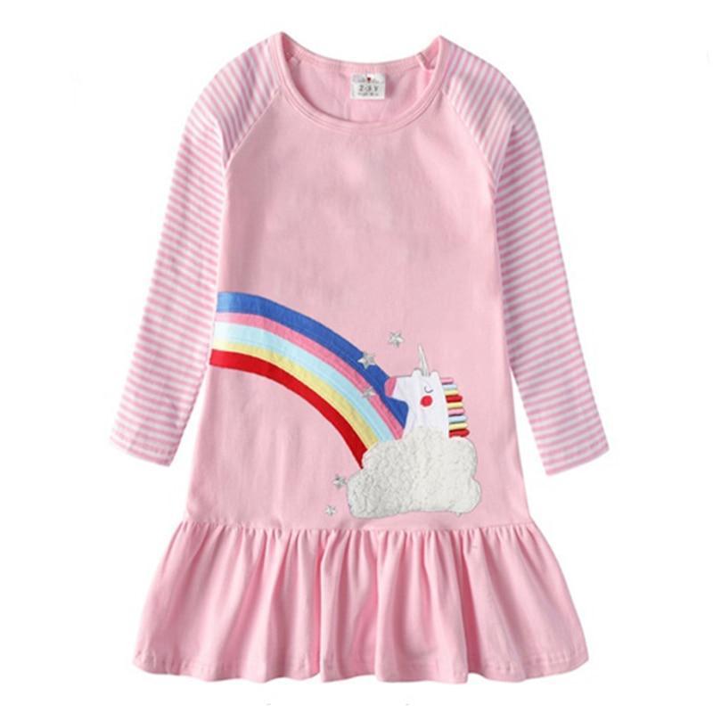 Mindful Yard Baby Girl Dresses Pink - Unicorn / 7 Girls Toddler Princess Dresses