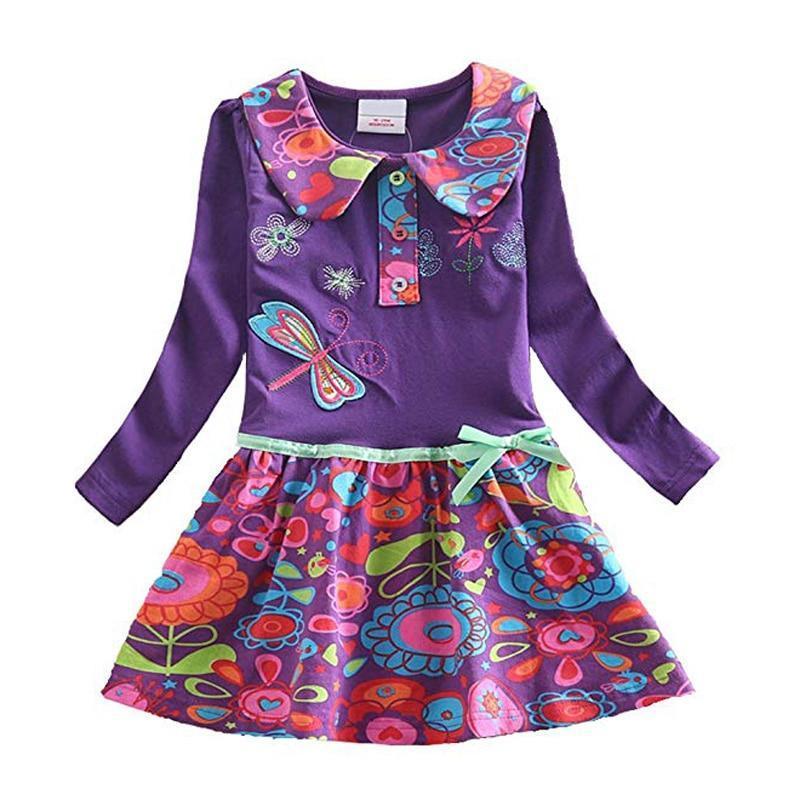 Mindful Yard Baby Girl Dresses Purple Flower Butterfly / 7 Girls Toddler Princess Dresses