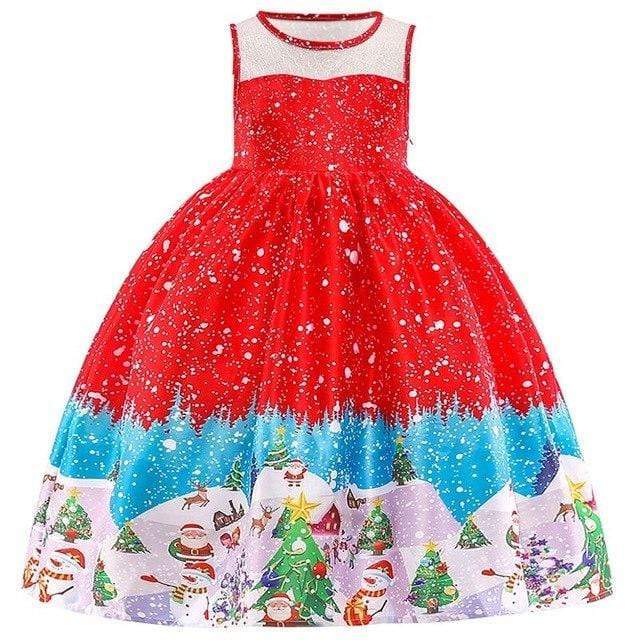 Mindful Yard Baby Girl Dresses Red Snow / 3T Beautiful Princess Girls Dresses