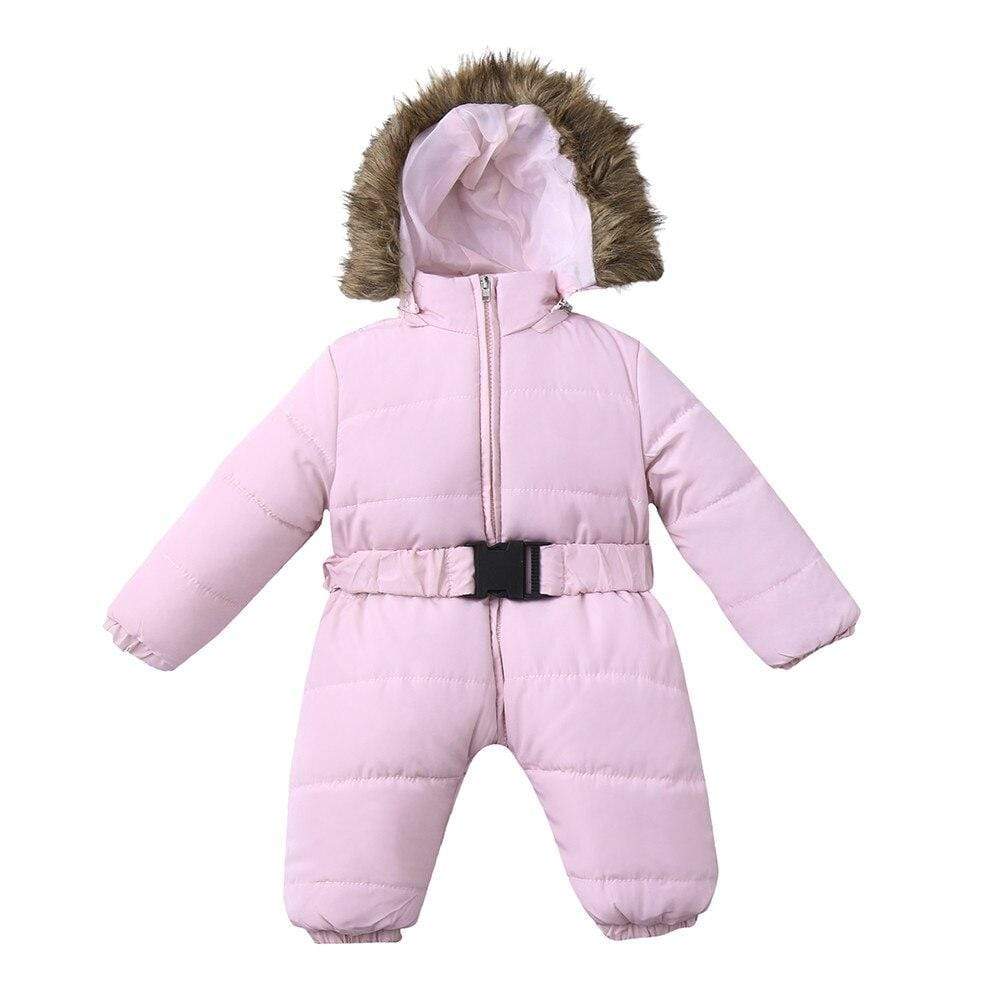 Mindful Yard Baby Snowsuit Pink / 18M Hooded Baby Snowsuit
