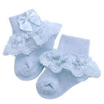 Mindful Yard Baby Socks Blue / Newborn Princess Style Bow Cotton Lace Baby Socks