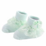 Mindful Yard Baby Socks Green / 18M Princess Style Bow Cotton Lace Baby Socks