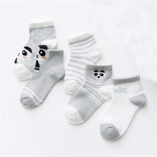 Mindful Yard Baby Socks grey-panda / 3M Animal Cartoon Thin Mesh Baby Socks (5-Pairs)