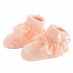 Mindful Yard Baby Socks Orange / 3M Princess Style Bow Cotton Lace Baby Socks