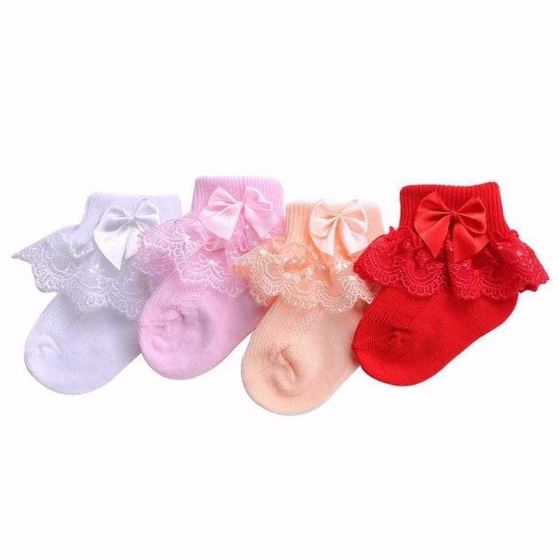 Mindful Yard Baby Socks Princess Style Bow Cotton Lace Baby Socks