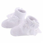 Mindful Yard Baby Socks White / Newborn Princess Style Bow Cotton Lace Baby Socks