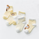 Mindful Yard Baby Socks yellow-lion / 18M Animal Cartoon Thin Mesh Baby Socks (5-Pairs)