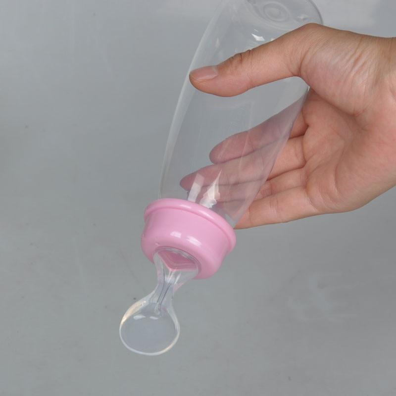Mindful Yard Bottles PINK Silicone Baby Bottle With Spoon