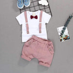 Mindful Yard Boys Clothing Pink / 4T Boys Summer T shirt, Shorts, And Bow Tie Clothing Sets
