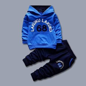 Mindful Yard Clothing Sets Blue / 2T Boys Fashionable Hooded Sweat Suits