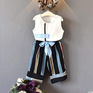 Fashionable Girl's 2pcs Sleeveless T-shirt & Casual Pants Clothing Sets - Mindful Yard