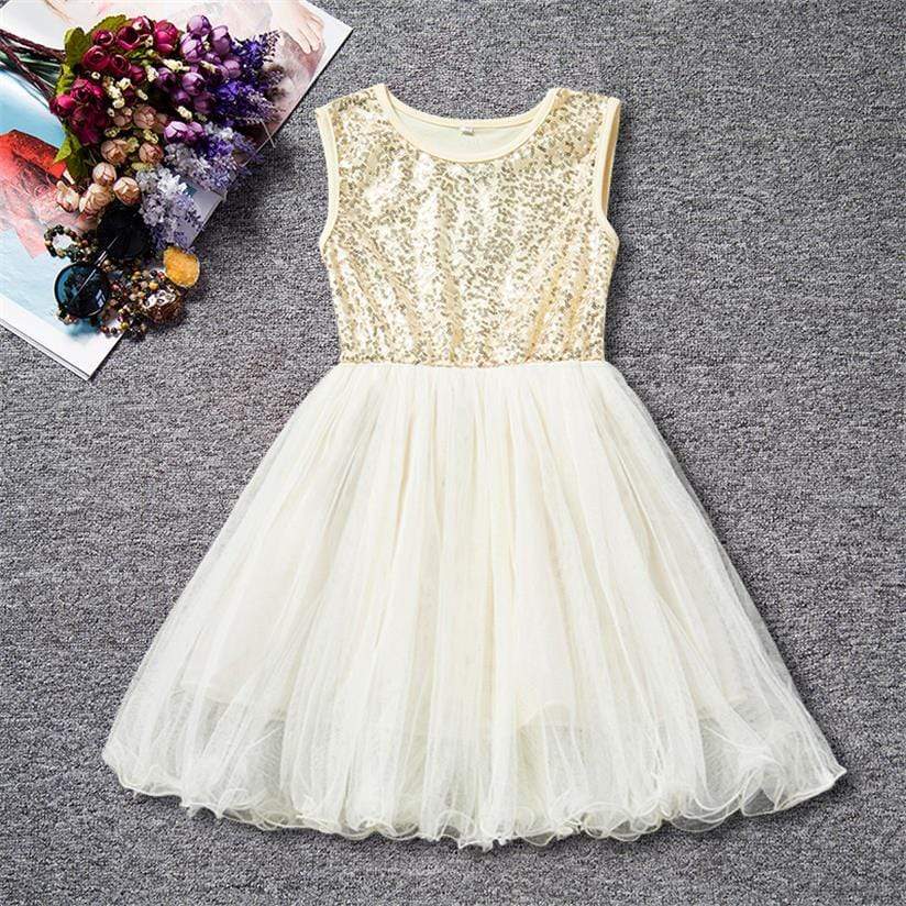 Mindful Yard Dresses Beige / White / 2 Elegant Girl's Princess Summer Dresses