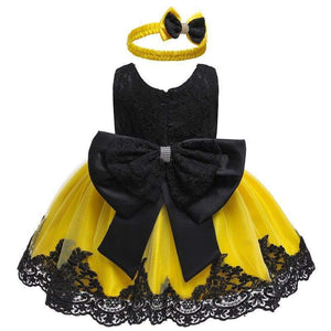 Mindful Yard Dresses Black/Yellow / 18M Cute Baby Girl's Princess Dresses