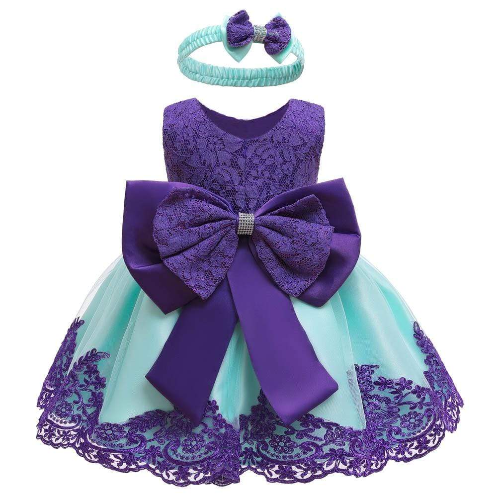 Mindful Yard Dresses Purple/Aqua / 24M Cute Baby Girl's Princess Dresses
