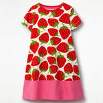 Mindful Yard Dresses Red / 2T Comfortable Girl's Summer Colorful Unicorn Dresses