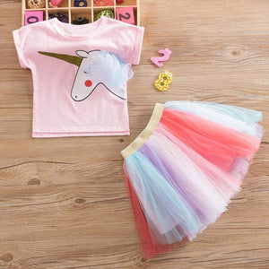 Mindful Yard Dresses Unicorn w/Rainbow Tutu / 3 Elegant Girl's Princess Summer Dresses