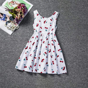Mindful Yard Dresses White w/Cherries / 3 Elegant Girl's Princess Summer Dresses