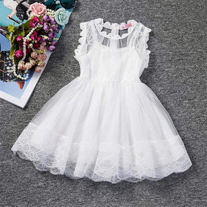 Mindful Yard Dresses White w/Lace / 3 Elegant Girl's Princess Summer Dresses