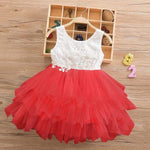 Mindful Yard Dresses White w/Red Tutu / 3 Elegant Girl's Princess Summer Dresses