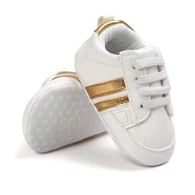 Mindful Yard First Walkers Gold Stripes / 1 Baby First Walking Shoes