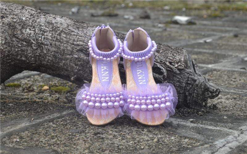 Mindful Yard Girls shoes Purple / 10.5 Girls Designer Princess Sandals