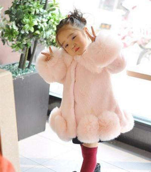 Mindful Yard Jackets & Coats pink / 8 Fashionable Girls Faux Fur Coats