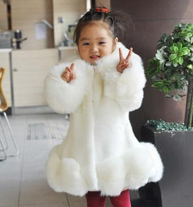 Mindful Yard Jackets & Coats white / 8 Fashionable Girls Faux Fur Coats
