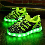 Mindful Yard Kids Shoes Green / 10.5 Fun Glowing USB Rechargeable LED Children Sneakers