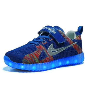 Mindful Yard Kids Shoes Multi Color-Blue / 13 Fun Glowing USB Rechargeable LED Children Sneakers