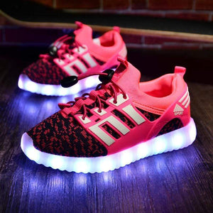 Mindful Yard Kids Shoes Pink / 10.5 Fun Glowing USB Rechargeable LED Children Sneakers
