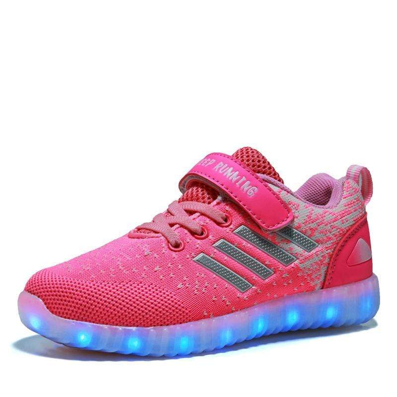Mindful Yard Kids Shoes Solid Pink / 12 Fun Glowing USB Rechargeable LED Children Sneakers