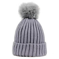 Children's Warm Fur Pom Pom Winter Hats.