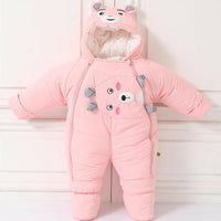 Mindful Yard Hooded Down Baby Snowsuit.