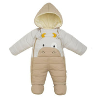 Mindful Yard Hooded Down Baby Snowsuit.