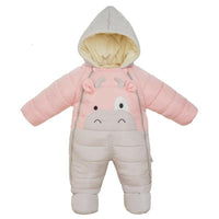 Mindful Yard Hooded Down Baby Snowsuit.