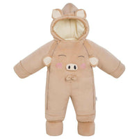 Mindful Yard Hooded Down Baby Snowsuit.