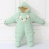 Mindful Yard Hooded Down Baby Snowsuit.