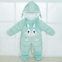 Mindful Yard Hooded Down Baby Snowsuit.