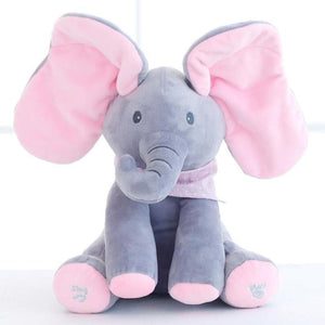Mindful Yard Stuffed & Plush Animals Blue/Pink Elephant Cute Plush Musical Peek-A-Boo Toy Stuffed Animals